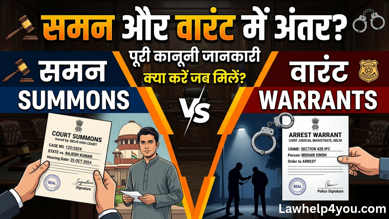 Summons And Warrants me antar in Hindi 